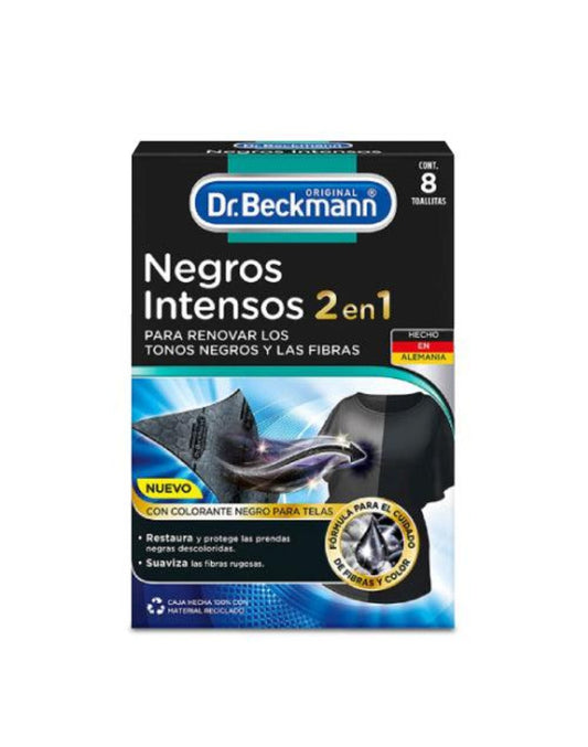 Dr. Beckmann Toallas Negros Intensos 8 unid - Puntolimpieza