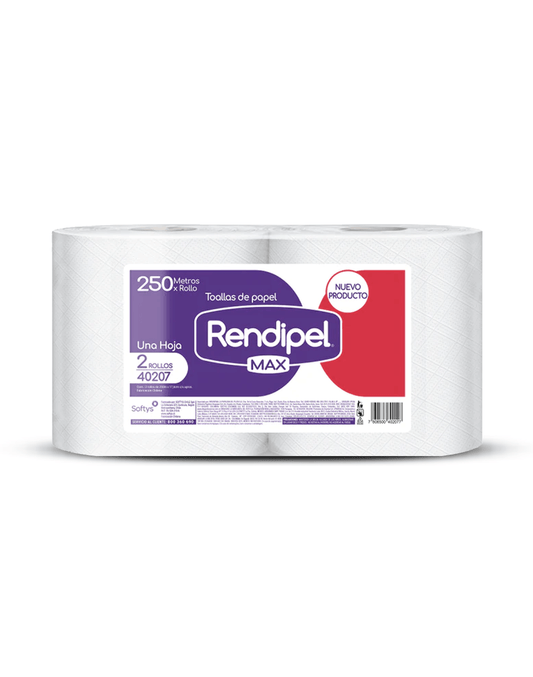 Rendipel Toalla de Papel Industrial Max 250m 2 rollos - Puntolimpieza