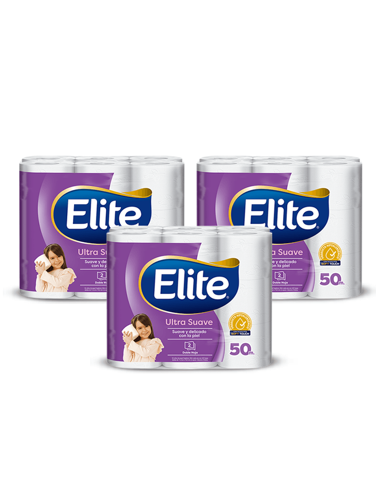 Elite Papel Higienico Doble Hoja MEGA 50 metros 64 rollos - Puntolimpieza